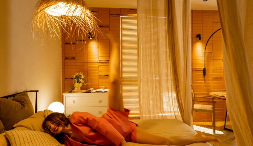 Chambre relaxante aux couleurs douces