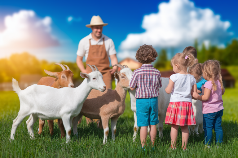 enfants-animaux-ferme-ciel-bleu